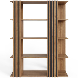 GFW Rowan 8 Shelf Oak Slatted Display Unit - Wilko - thumbnail 4