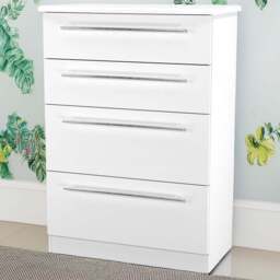Crowndale Sherwood 4 Drawer Porcelain Matt Chest of Drawers - White - Wilko