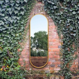 MirrorOutlet The Vultus Gold Metal Double Arched Garden Wall Mirror 160 x 55cm - Size: 160 x 55 x 3cm - Wilko - thumbnail 6