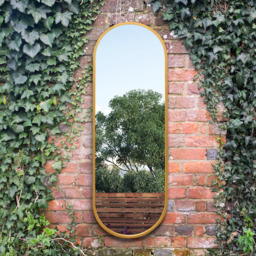 MirrorOutlet The Vultus Gold Metal Double Arched Garden Wall Mirror 160 x 55cm - Size: 160 x 55 x 3cm - Wilko - thumbnail 3