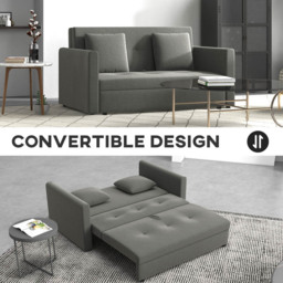 Portland 2 Seater Light Grey Convertible Sofa Bed - Wilko - thumbnail 7