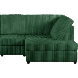 Luxor 4 Seater Green Jumbo Cord Right Hand Facing Full Back L Shaped Corner Sofa Set - Wilko - thumbnail 5
