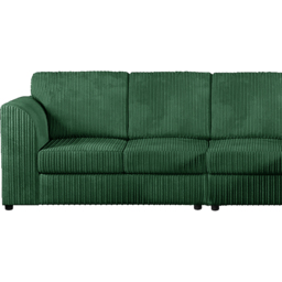Luxor 4 Seater Green Jumbo Cord Right Hand Facing Full Back L Shaped Corner Sofa Set - Wilko - thumbnail 4
