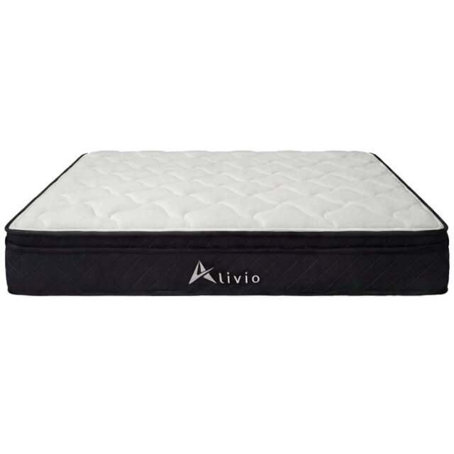 Alivio Double White and Black Breathable Knitted Microfiber Mattress with 7-Zone Support - Wilko - image 1