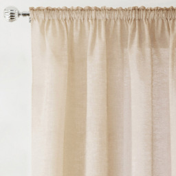 Tyrone Textiles Rhodes Natural Linen Look Rod Pocket Voile Panel Curtains 140 x 183cm - Size: W 140 x D 183cm - Wilko - thumbnail 3