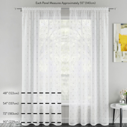 Tyrone Textiles Rhodes Natural Linen Look Rod Pocket Voile Panel Curtains 140 x 183cm - Size: W 140 x D 183cm - Wilko - thumbnail 5