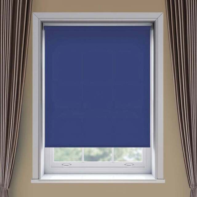 New Edge Blinds Thermal Blackout Roller Blind Navy 135cm - Size: W 135cm x D 170cm - Blue - Wilko - image 1