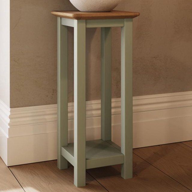 FWStyle Taberno Single Shelf Sage Green and Oak Side Table - Size: 55 x 27 x 24cm - Sage Gren - Wilko - image 1