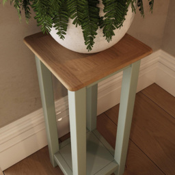 FWStyle Taberno Single Shelf Sage Green and Oak Side Table - Size: 55 x 27 x 24cm - Sage Gren - Wilko - thumbnail 6