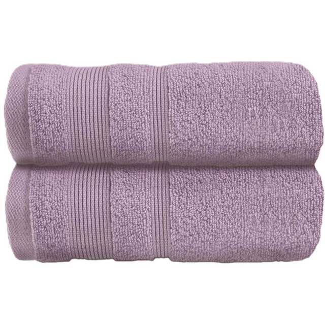 Allure Bath Fashions Luxury Zero Twist Egyptian Cotton Heather Hand Towel 2 Pack - Size: 50 x 85cm - Purple - Wilko - image 1