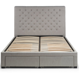Julian Bowen Wilton Super King Deep Grey Linen Bed Frame with Underbed Drawers - Wilko - thumbnail 6