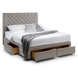 Julian Bowen Wilton Super King Deep Grey Linen Bed Frame with Underbed Drawers - Wilko - thumbnail 4