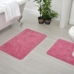 Allure Bath Fashions Rose Pink Microfibre Luxury Non-Slip Pedestal Mat 50 x 50cm - Wilko - thumbnail 3