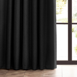 furn. Dawn Black Blackout Pencil Pleat Curtains 117 x 137cm - Size: 137 x 117 x 1cm - Wilko - thumbnail 4