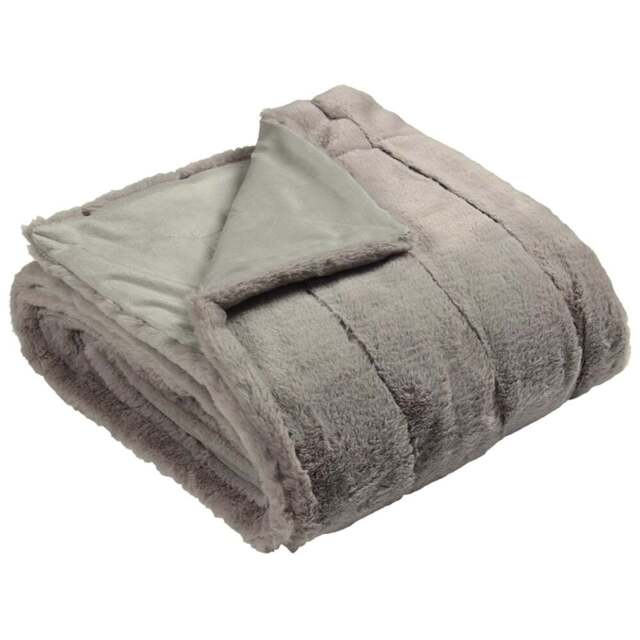 Paoletti Empress Grey Faux Fur Throw 130 x 180cm - Size: 180 x 130cm - Wilko - image 1