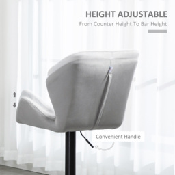 Portland Grey Luxurious Velvet Touch Bar Stool Set of 2 - Wilko - thumbnail 6
