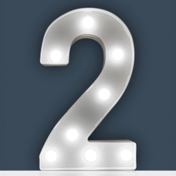 St Helens Battery Operated 3D LED Number 2 Light - Size: 21.8 x 4.3 x 16.5cm - White - Wilko - thumbnail 3
