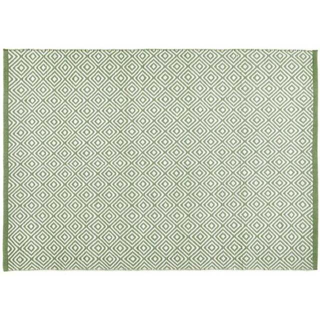 Hug Rug Dark Green Diamond Woven Rug 120 x 170cm - Wilko - image 1
