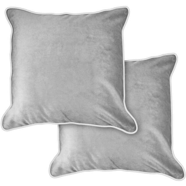 Serene Plush Velvet Grey Cushion Cover 43 x 43cm - Wilko - image 1