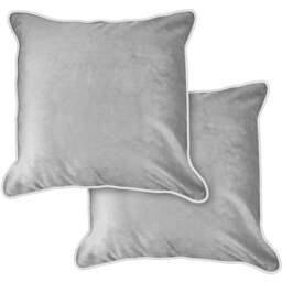 Serene Plush Velvet Grey Cushion Cover 43 x 43cm - Wilko - thumbnail 1