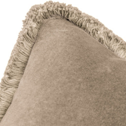 Paoletti Freya Taupe Velvet Fringed Cushion - Size: 45 x 45 cm - Multi - Wilko - thumbnail 4