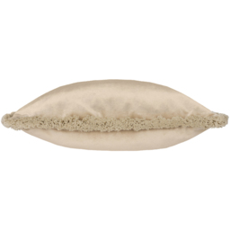 Paoletti Freya Taupe Velvet Fringed Cushion - Size: 45 x 45 cm - Multi - Wilko - thumbnail 3