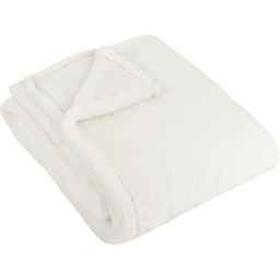 furn. Kallu Ecru Double-Sided Faux-Fur Throw 130 x 180cm - Size: 180 x 130 x 1cm - Cream - Wilko