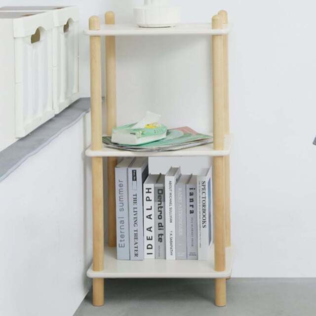 FurnitureHMD 3 Shelf White and Natural Bookcase - Wilko - image 1