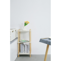 FurnitureHMD 3 Shelf White and Natural Bookcase - Wilko - thumbnail 4