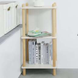 FurnitureHMD 3 Shelf White and Natural Bookcase - Wilko