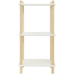 FurnitureHMD 3 Shelf White and Natural Bookcase - Wilko - thumbnail 3