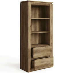 GFW 2 Drawer 3 Shelf Canyon Oak Grey Bookcase - Wilko - thumbnail 3