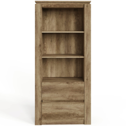 GFW 2 Drawer 3 Shelf Canyon Oak Grey Bookcase - Wilko - thumbnail 4