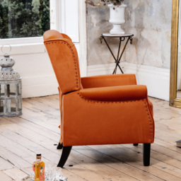 Artemis Home Annapoli Orange Velvet Manual Recliner Armchair - Size: Single - Wilko - thumbnail 5