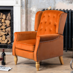 Artemis Home Annapoli Orange Velvet Manual Recliner Armchair - Size: Single - Wilko - thumbnail 6