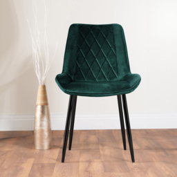 Furniturebox Arona Cesano 6 Seater Round Dining Set Green and Chrome - Grey - Wilko - thumbnail 3