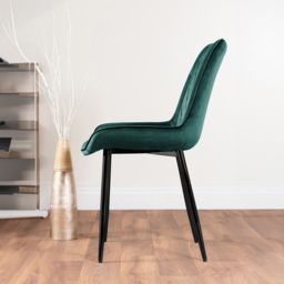 Furniturebox Arona Cesano 6 Seater Round Dining Set Green and Chrome - Grey - Wilko - thumbnail 4