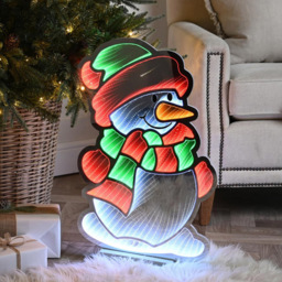 Samuel Alexander Red White and Green LED Light Up Snowman Infinity Christmas Decoration 60cm - Size: 60cm x 37cm x 37cm - Multi - Wilko - thumbnail 4