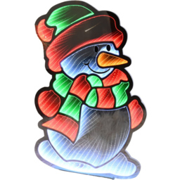 Samuel Alexander Red White and Green LED Light Up Snowman Infinity Christmas Decoration 60cm - Size: 60cm x 37cm x 37cm - Multi - Wilko - thumbnail 3