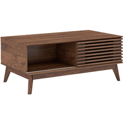 Kudl Single Sliding Door 2 Shelf Dark Columbian Walnut Coffee Table - Brown - Wilko - thumbnail 3