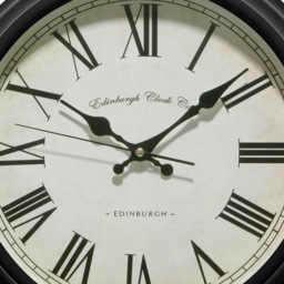 Premier Housewares Black Lined Rim Round Wall Clock 36cm - Size: 36 x 8 x 36cm - Wilko - thumbnail 4