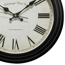 Premier Housewares Black Lined Rim Round Wall Clock 36cm - Size: 36 x 8 x 36cm - Wilko - thumbnail 5