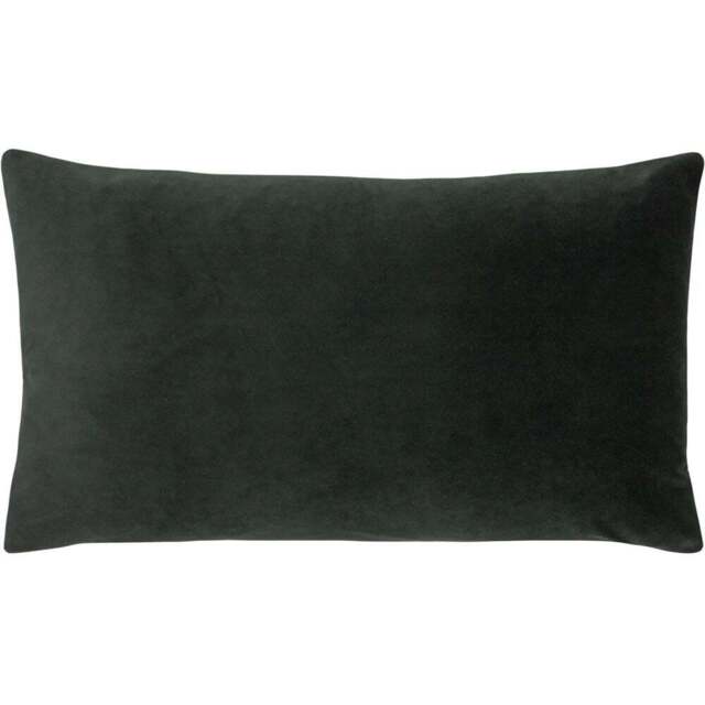 Paoletti Sunningdale Charcoal Rectangular Velvet Cushion - Size: 50 x 30 cm - Grey - Wilko - image 1