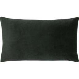 Paoletti Sunningdale Charcoal Rectangular Velvet Cushion - Size: 50 x 30 cm - Grey - Wilko