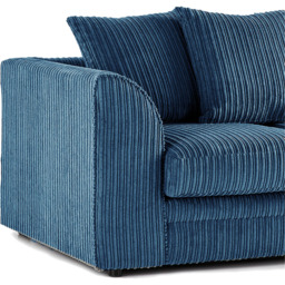 Luxor 2 Seater Marine Blue Jumbo Cord Scatter Back Sofa - Wilko - thumbnail 4
