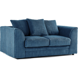 Luxor 2 Seater Marine Blue Jumbo Cord Scatter Back Sofa - Wilko - thumbnail 3