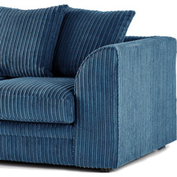Luxor 2 Seater Marine Blue Jumbo Cord Scatter Back Sofa - Wilko - thumbnail 5