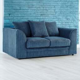 Luxor 2 Seater Marine Blue Jumbo Cord Scatter Back Sofa - Wilko