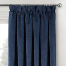 Enhanced Living Oxford Navy Thermal Blackout Pencil Pleat Velvet Curtains 168 x 229cm - Blue - Wilko - thumbnail 3
