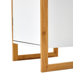 H&O Direct Single Door Modern Freestanding Bamboo Bathroom Cabinet - Size: 80 x 33 x 30cm - White - Wilko - thumbnail 5